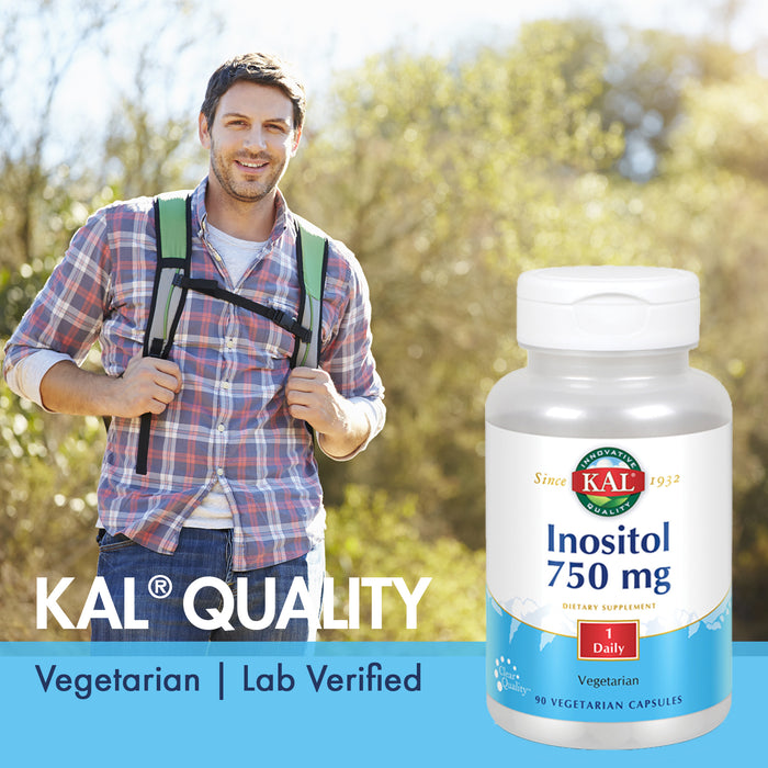 KAL Inositol 750mg | Brain, Nervous System & Mood Support, Healthy Cardiovascular, Liver & Eye Function | 90ct, 90 Serv.