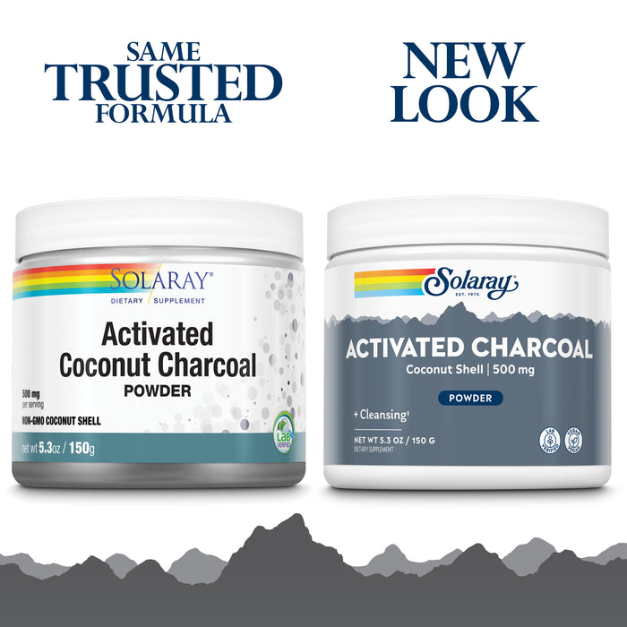 Solaray Activated Coconut Charcoal Powder 500 mg | Healthy Inner Cleansing & Digestive Tract Support | 300 Servings