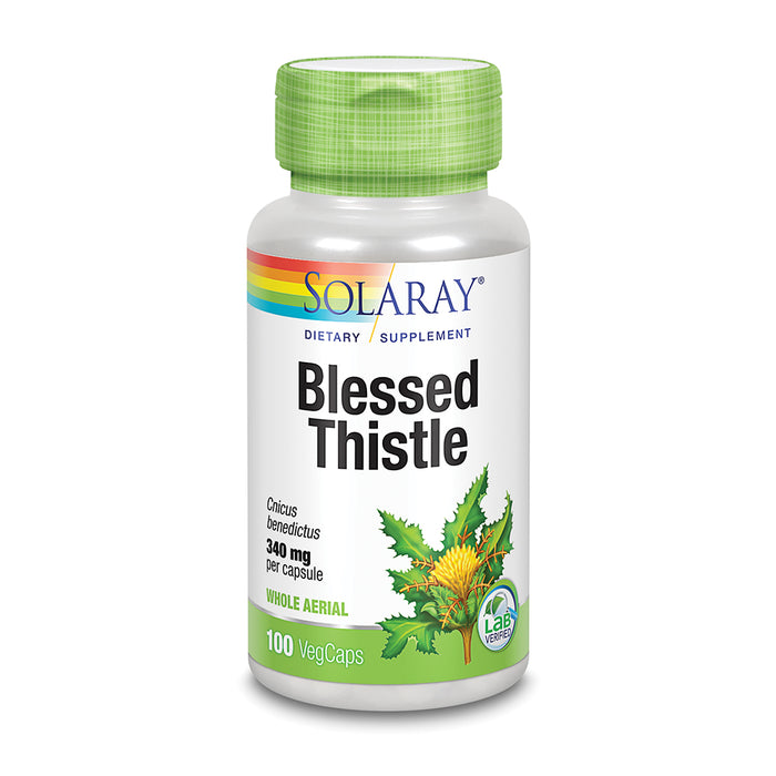 Solaray Blessed Thistle 340 mg | Healthy Appetite, Gastrointestinal & Breastfeeding Support | Non-GMO, Vegan & Lab Verified | 100 VegCaps