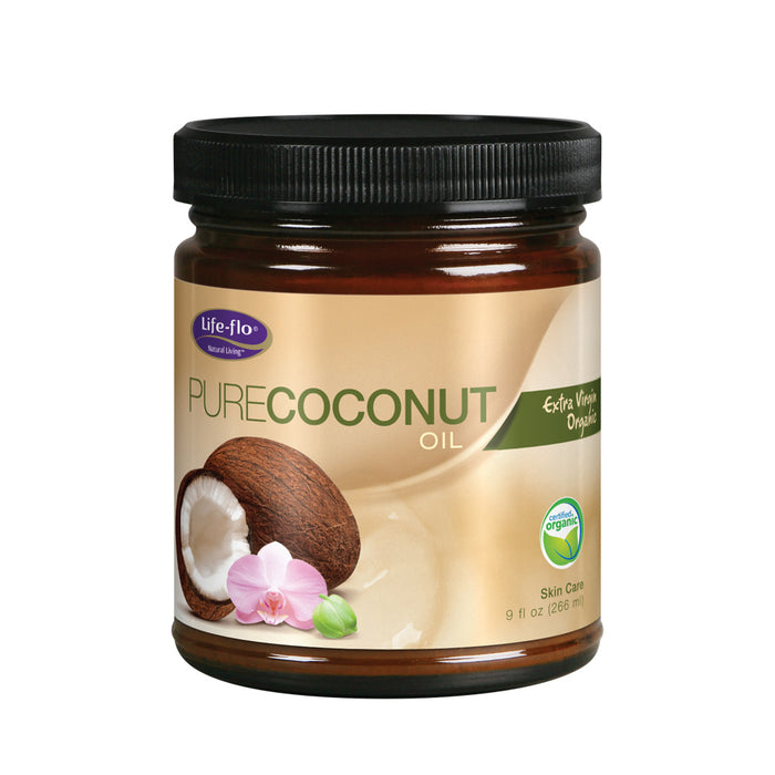 Life-Flo Pure Coconut Oil, Organic, Extra Virgin | All-Purpose Moisturizer For Dry Skin, Hair & Scalp | Cleanser,