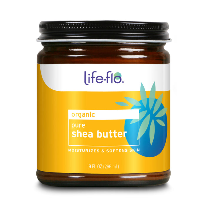 Life-flo Pure Shea Butter, Soothing Moisturizer for Dry Skin Care, Smooths and Nourishes, Doubles as Lip Balm, Nail / Cuticle Cream, Hand and Body Lotion, 60-Day Guarantee, Not Tested on Animals, 9oz (Shea Butter)