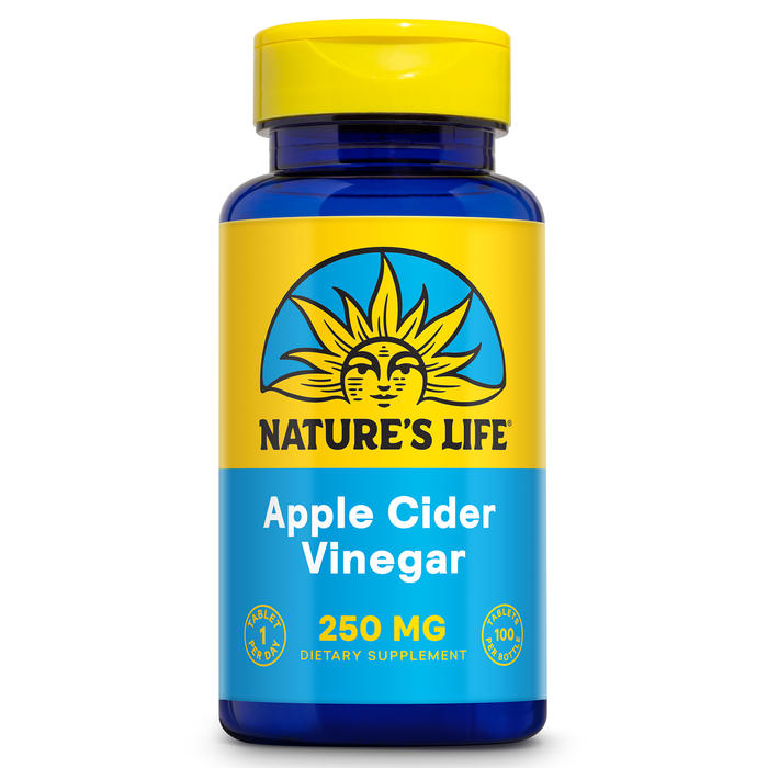 Nature's Life Apple Cider Vinegar Supplements 250 mg - ACV Tablets for Detox Cleanse and Digestion Support - with 87 mg Acetic Acid - 60-Day Money Back Guarantee