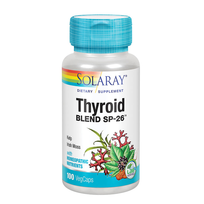 Solaray Thyroid Blend SP-26 | Herbal Blend w/ Cell Salt Nutrients to Help Support Healthy Thyroid Function | Non-GMO, Vegan | 100 VegCaps