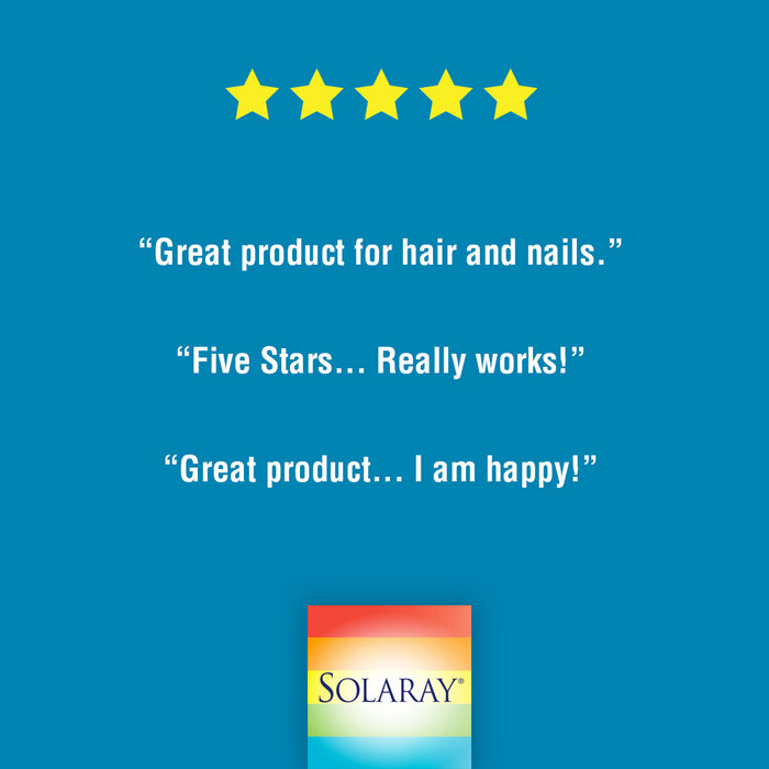 Solaray Biotin 5000 mcg | Timed Release | Fast-Acting, Long-Lasting Healthy Hair, Skin & Nails Support | 60 VegCaps