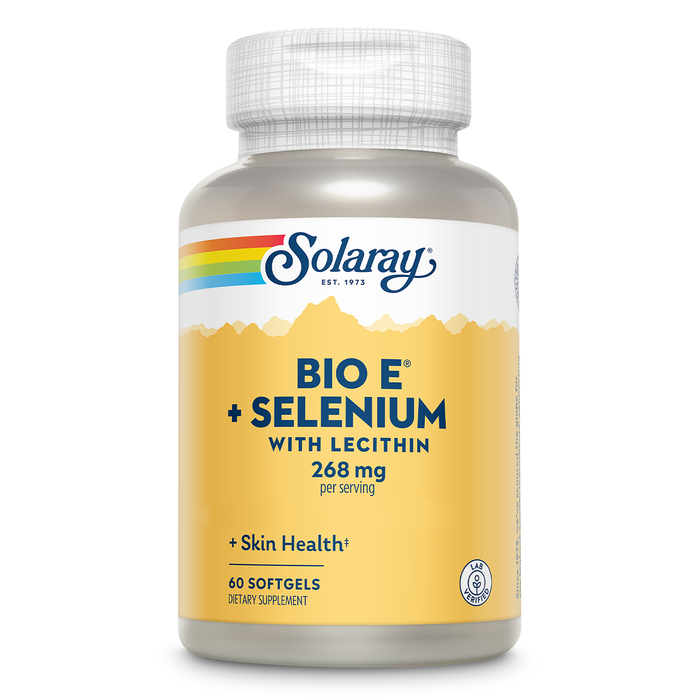 Bio Vitamin E 400 IU (268 mg) with Selenium 100 mcg and Lecithin - Thyroid Support, Antioxidant and Immune Support Supplement, High Absorption, Lab Verified, 60-Day Guarantee, 30 Servings, 60 Softgels