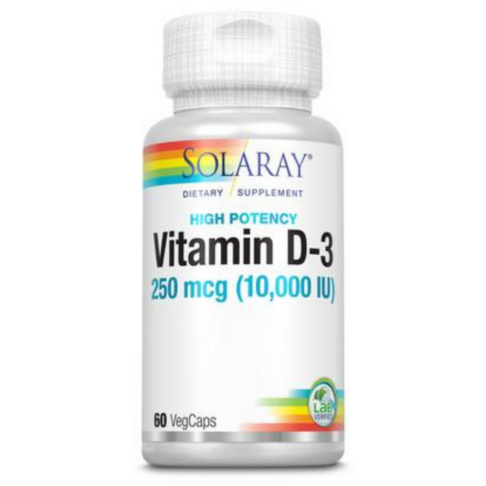 Solaray D3 10,000 LU VCapsules | 60 Count