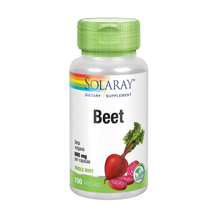 Solaray Beet Root 605mg | May Support Cardiovascular Health & Athletic Performance, Kidney, Liver & Blood Health | Non-GMO | Vegan | 100 VegCaps