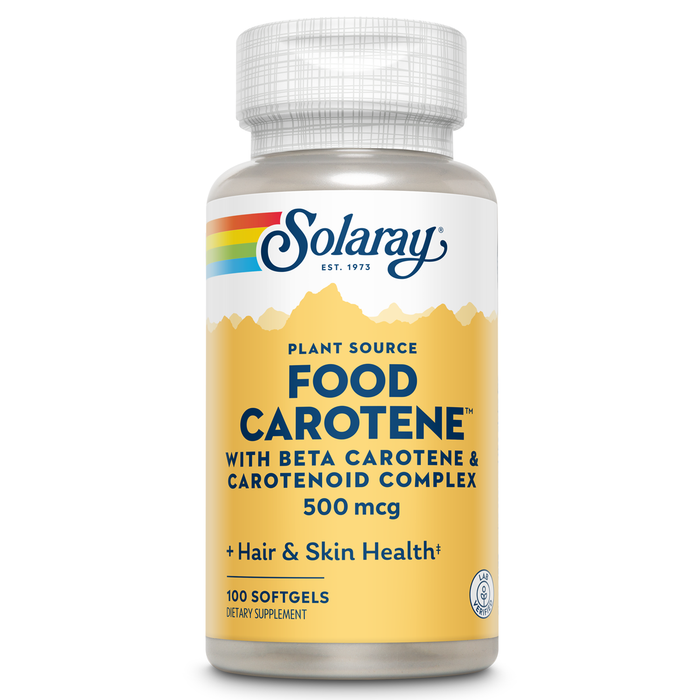 Solaray Food Carotene, Vitamin A 10000 IU | Healthy Skin, Eyes, Antioxidant & Immune Support (100 CT)