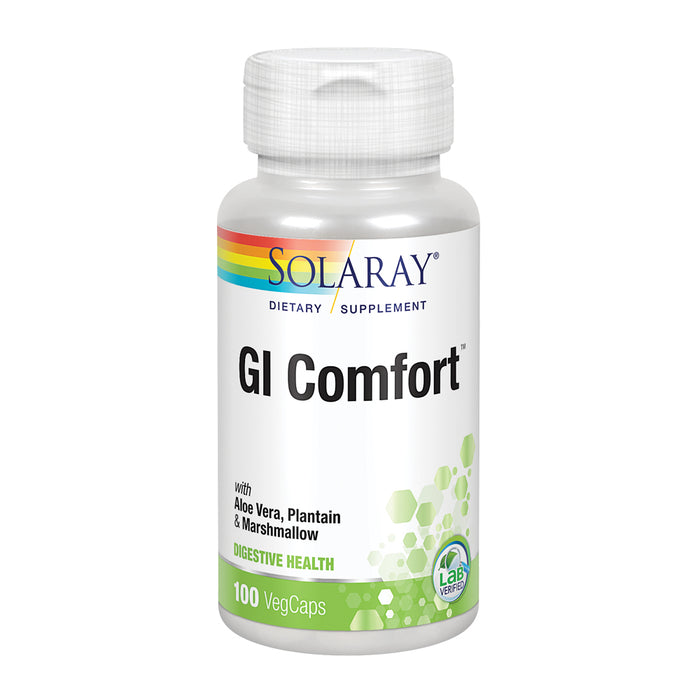 Solaray GI Comfort with Marshmallow Root, Plantain Leaf & Aloe Vera | Healthy Digestion & Gastrointestinal Wellness Support | 100 VegCap