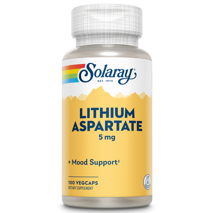 Solaray Lithium Aspartate - 100 Capsules - 5 mg