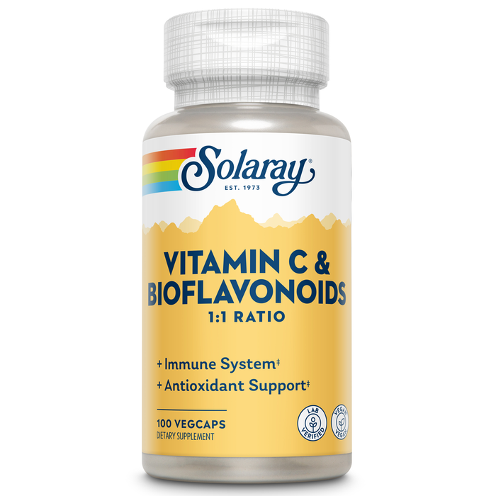 SOLARAY Vitamin C 500mg with Citrus Bioflavonoids, 1:1 Ratio - Antioxidant and Immune Support Supplement - Vitamin C with Rose Hips and Acerola, Vegan, 60-Day Guarantee, 125 Servings, 250 VegCaps