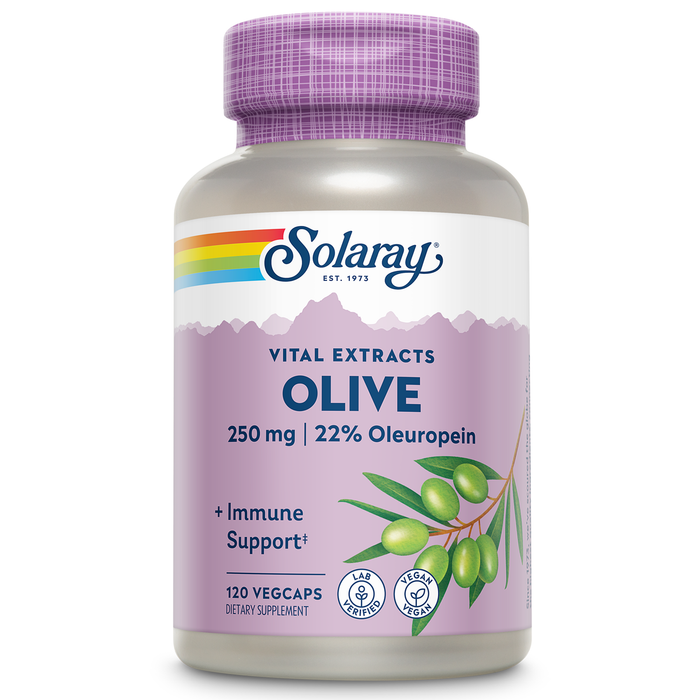 Solaray Olive Leaf Extract 22% Supplement, 250 mg | 120 Count