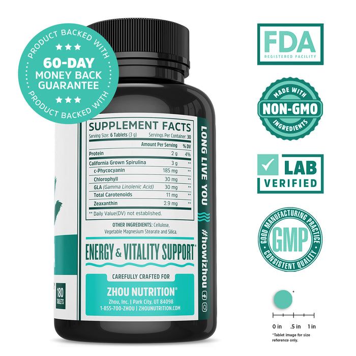 Spirulina : 33: Tab, (Btl-Plastic) 180ct