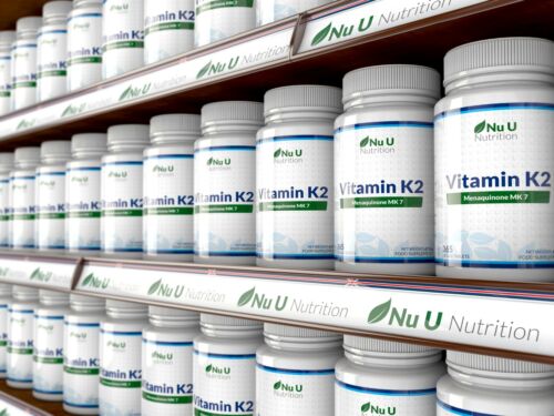 Vitamin K2 MK 7 200mcg - 365 Vegetarian and Vegan Tablets By Nu U Nutrition