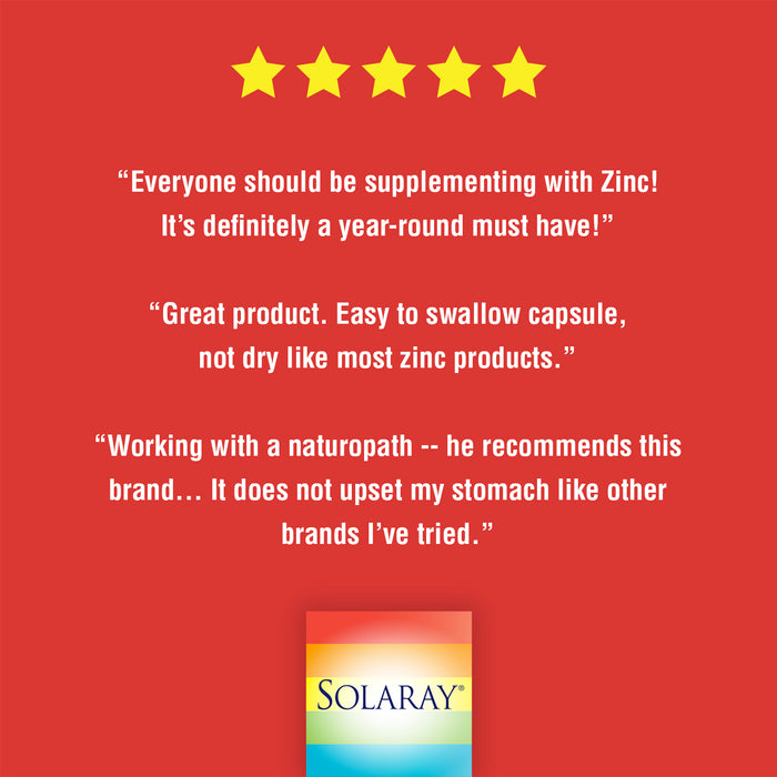 Solaray Zinc Citrate 50mg | Immune Function, Cellular & Skin Health Support | Easy Digestion Formula | 60ct