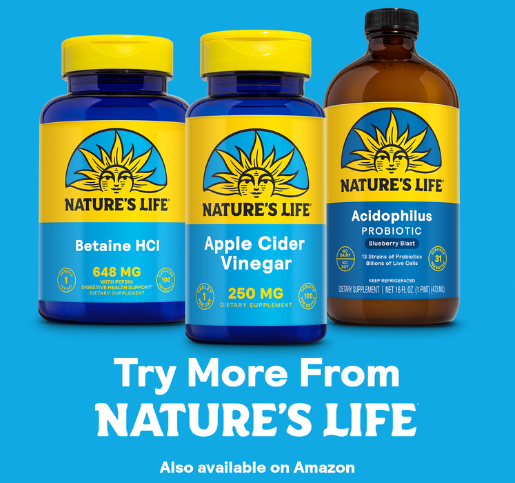 Nature's Life Apple Cider Vinegar Supplements 250 mg - ACV Tablets for Detox Cleanse and Digestion Support - with 87 mg Acetic Acid - 60-Day Money Back Guarantee