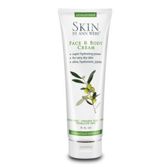 Skin By Ann Webb  Face & Body Cream Vegan, Unscented (Tube) | 8oz