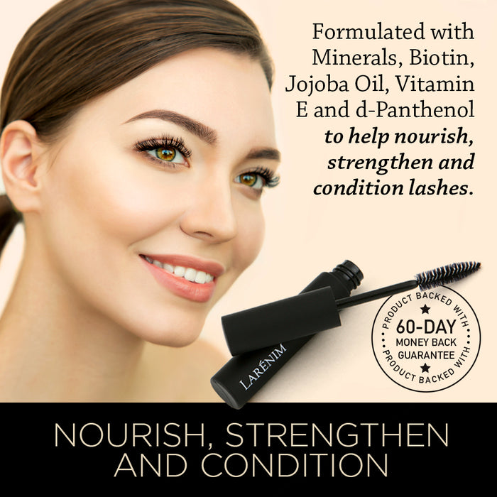 Larenim MineraLash Mascara Jet Black | No Clumps or Flakes for Lush Lashes | Vegan, No Gluten or Parabens | .30 oz