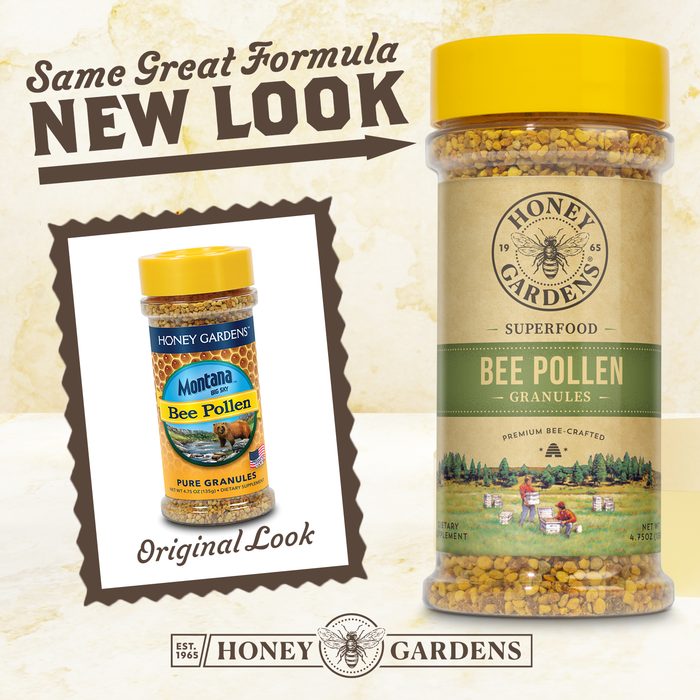 Honey Gardens Bee Pollen Granules, Premium Bee-Crafted Superfood with Naturally Occurring Vitamins, Antioxidants & Amino Acids, 45 Servings, 4.75 OZ