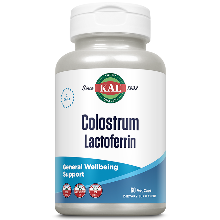 KAL Colostrum Lactoferrin, 20% Immunoglobulins | Lactoferrin & Beta Glucan | Healthy Immune Support | 30 Serv | 60 Caps