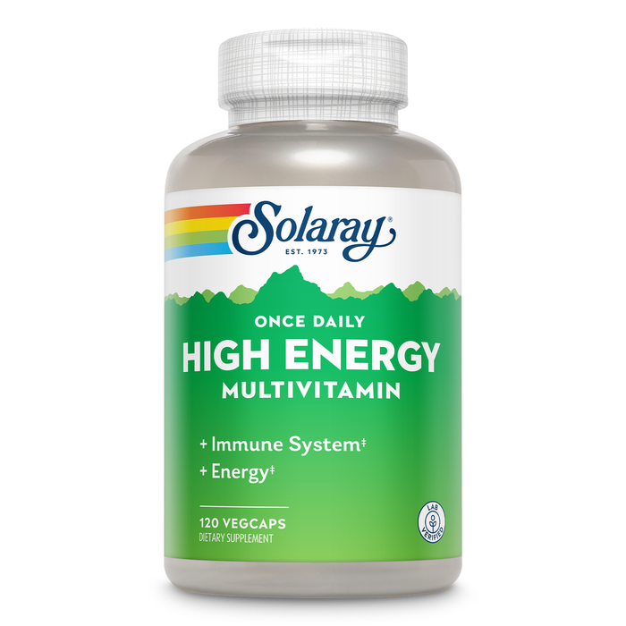 SOLARAY Once Daily High Energy Multivitamin for Women and Men - Energy Supplements - Immune Support w/ Vitamin C, A, D and E, Vitamin B Complex, Trace Minerals, 60-Day Guarantee, 60 Serv, 60 VegCaps (120 Servings, 120 VegCaps)