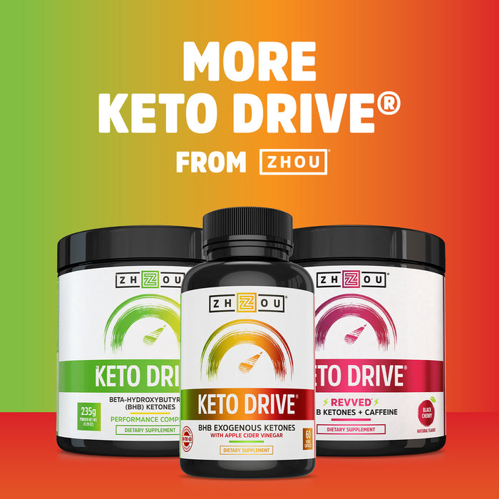 Zhou Keto Drive BHB Ketones  | 16 Servings, 263g (Orange Mango)