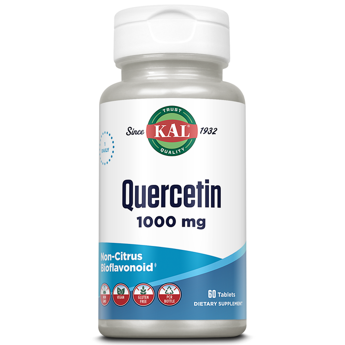 KAL Quercetin 1000mg Immune Support Supplement, Wellness Formula w/ Bioflavonoids for Immune Defense and Overall Health Support, Vegan, Gluten Free, Non-GMO, 60-Day Guarantee, 60 Servings, 60 Tablets