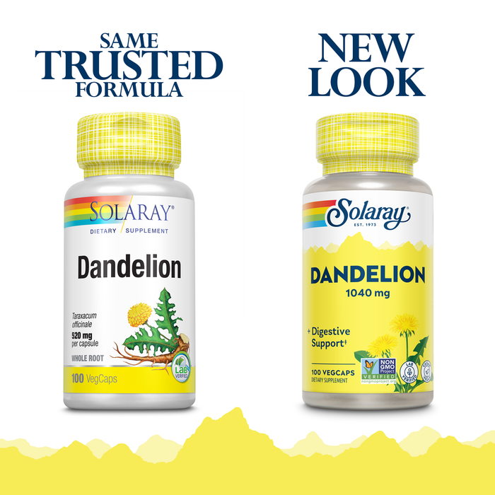 Solaray Dandelion Root | Healthy Liver, Kidney, Digestion & Water Balance Support | Non-GMO, Vegan, 100 VegCaps, 50 Serv