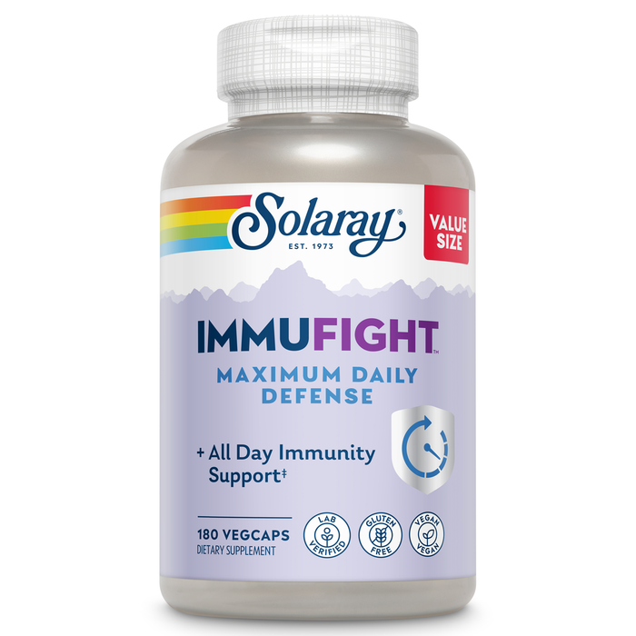 SOLARAY ImmuFight Maximum Daily Defense - Immune Support Supplement, All Day Wellness Formula, Vitamin C 1000mg, Vitamin D, Zinc, Probiotics, Vegan, Gluten Free, 60 Day Guarantee, 30 Serv, 90 VegCaps