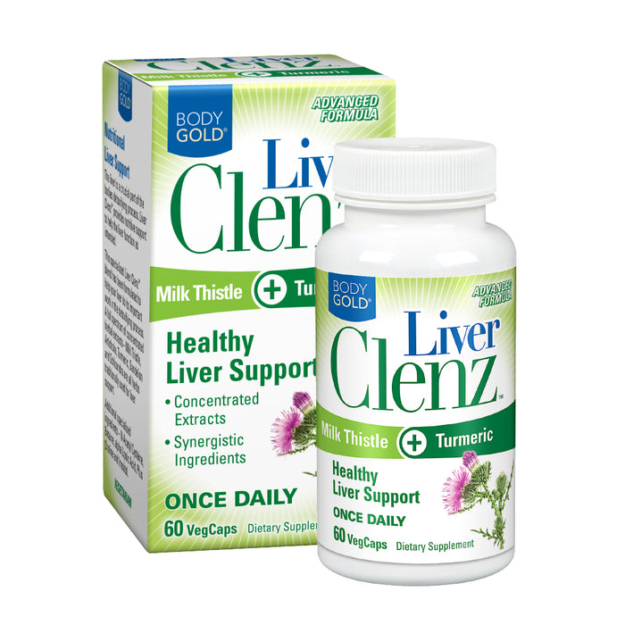 Body Gold Liver Clenz with Milk Thistle & Turmeric | Healthy Liver Detox Support | Vegetarian | 30 Servings, 60 VegCaps