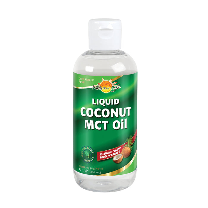 Nature's Life Liquid Coconut MCT Oil, Vegetarian | Energy & Metabolism Supplement, Keto & Paleo Friendly, 12oz, 24 Serv.