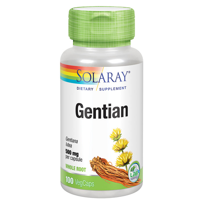 Solaray Gentian Root 500 mg | Healthy Gastrointestinal Wellness & Overall Liver Support | 100 VegCaps