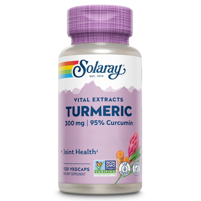 Solaray Turmeric 300 mg - Joint Support Supplement - Turmeric Root Extract with 95% Curcumin - Joint Health and Heart Health Support - Vegan, Lab Verified, 60-Day Guarantee (120 CT)