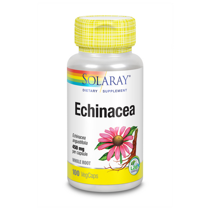 Solaray Echinacea Angustifolia Root 450mg | May Support Healthy Immune Function & Respiratory System | Non-GMO | Vegan | 100 VegCaps