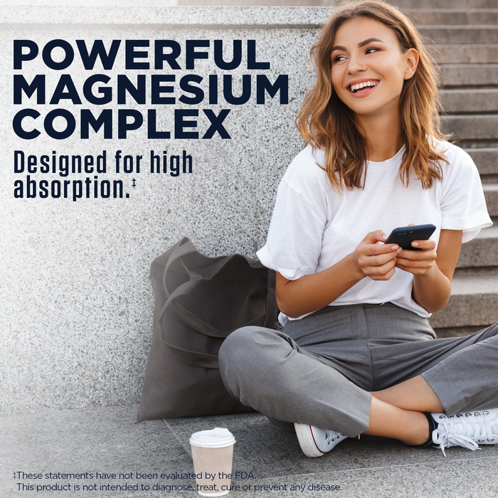 KAL Magnesium 400 mg Broad Spectrum Supplement - Chelated Magnesium Citrate, Malate, Lysinate, Tartrate, Lactate, Orotate Complex for Better Absorption - Vegetarian, 60 Tablets, 30 Servings