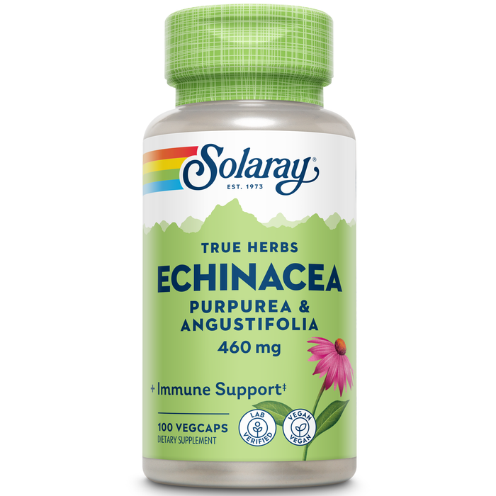 Solaray Echinacea Angustifolia & Purpurea Root, Veg Cap (Btl-Plastic) 460mg | 100ct