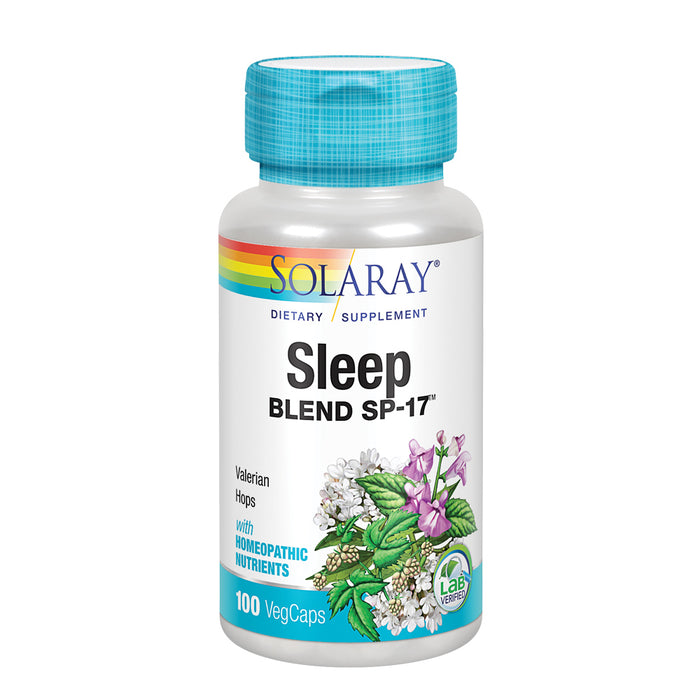 Solaray Sleep Blend SP-17 | Herbal Blend w/ Cell Salt Nutrients to Help Support Healthy Sleep & Relaxation | Non-GMO, Vegan | 100 VegCaps