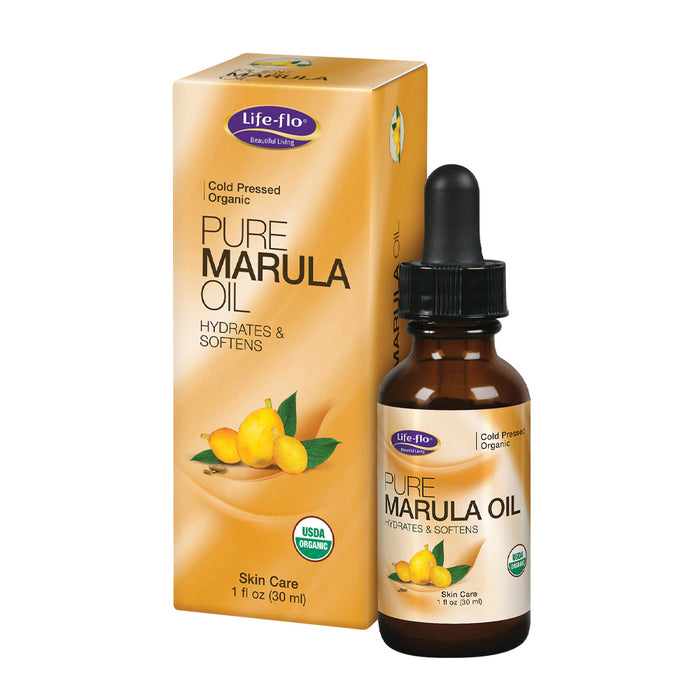 Life-flo Pure Marula Oil, Organic | Face, Body and Hair Oil | Moisturizes and Nourishes Dry Skin and Hair | 1oz