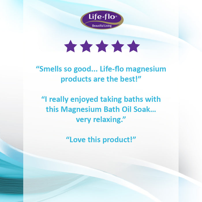 Life-flo Magnesium Oil Bath Soak Lavender Scent, Plus Magnesium Chloride from Zechstein Seabed, Cleanses and Refreshes, Relaxes Muscles and Joints, 60-Day Guarantee, Not Tested on Animals (Eucalyptus)